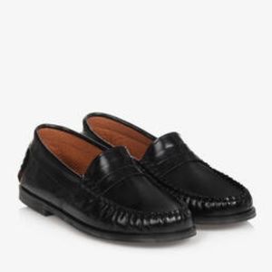 Boys Black Leather Loafer - Size 3